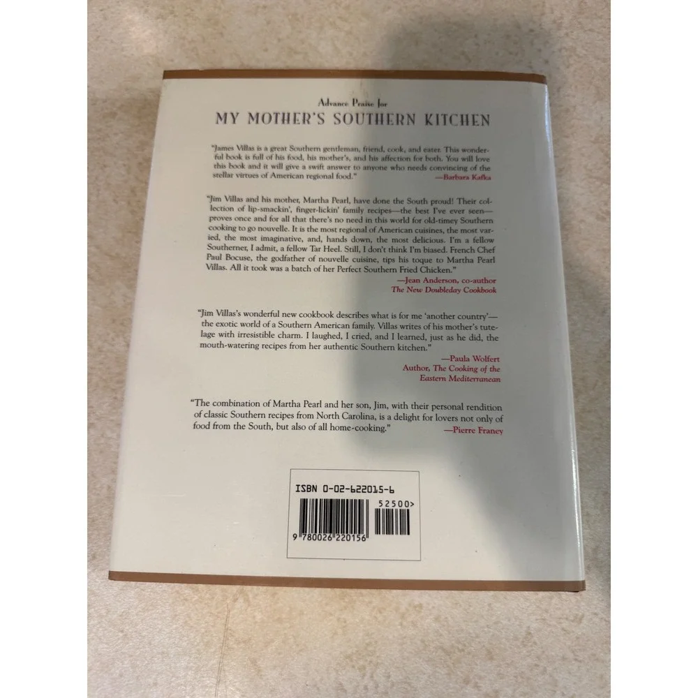 My Mother's Southern Kitchen James Villas Martha Pearl Villas Cookbook 1994 HC